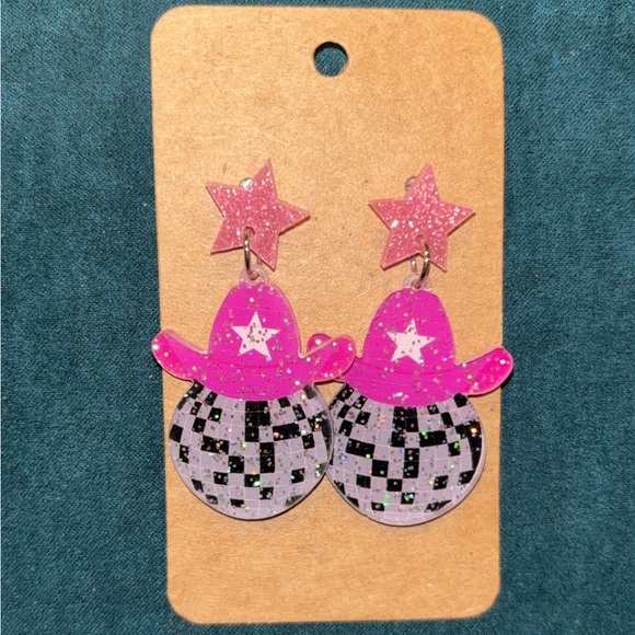 Jewelry - Cowboy disco ball earrings